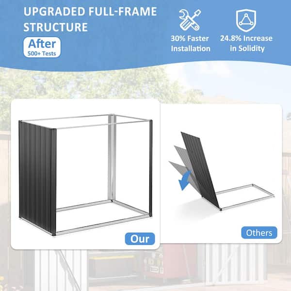 VIWAT 5 ft. W x 3 ft. D Metal Outdoor Storage Shed with Lockable