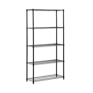 HCD 5-Tier Adjustable Heavy-Duty Wired Metal Garage Shelving Unit With 200-lb Weight Capacity Per Shelf, Black
