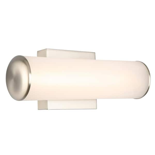 Design House Burke 12.6 in. W 9-Watt 1-Light Satin Nickel Integrated LED Vanity Light