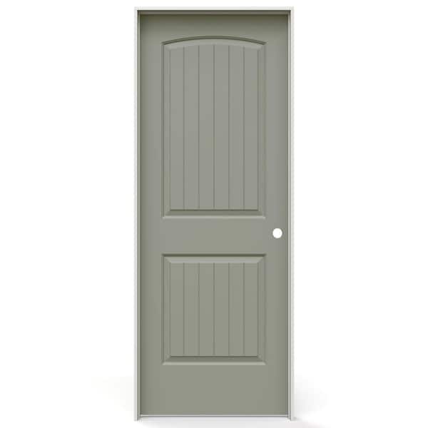 32 in. x 80 in. Santa Fe 2 Panel Left-Handed Solid Core Organic Gray Molded Composite Single Prehung Interior Door