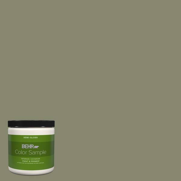 BEHR PREMIUM PLUS 8 oz. #400F-6 Grasshopper Wing Semi-Gloss Interior ...