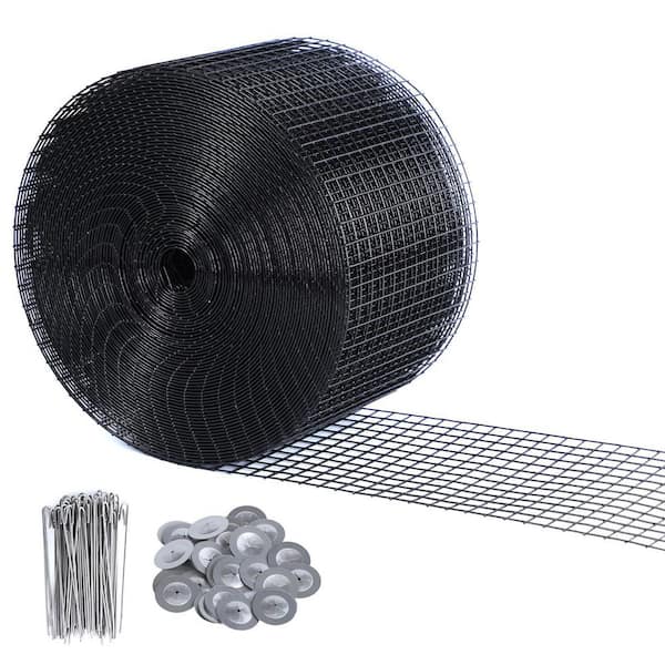 WRIGHTMASTER 6 in. x 100 ft. PVC Coated Mesh with 70 Pieces Stainless Steel Fasteners for Pigeon Deterrent, Bird, Squirrel Proof