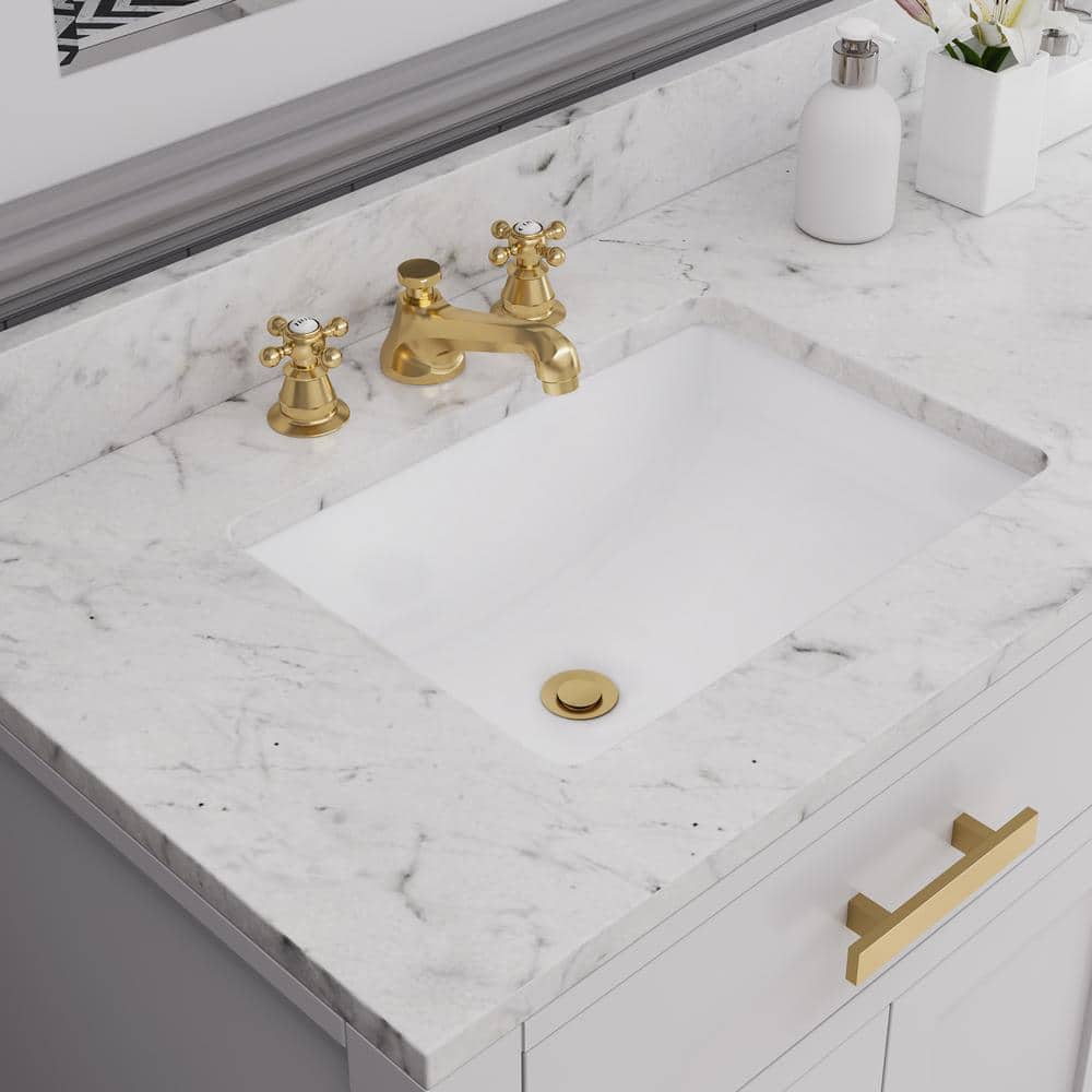Satin Gold Brass Widespread 2-Handle Bathroom Faucet