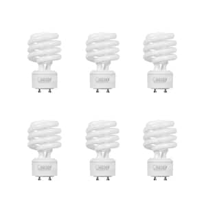 100-Watt Equivalent T3 Spiral Non-Dimmable GU24 Base CFL Compact Fluorescent Light Bulb, Cool White 4100K (6-Pack)