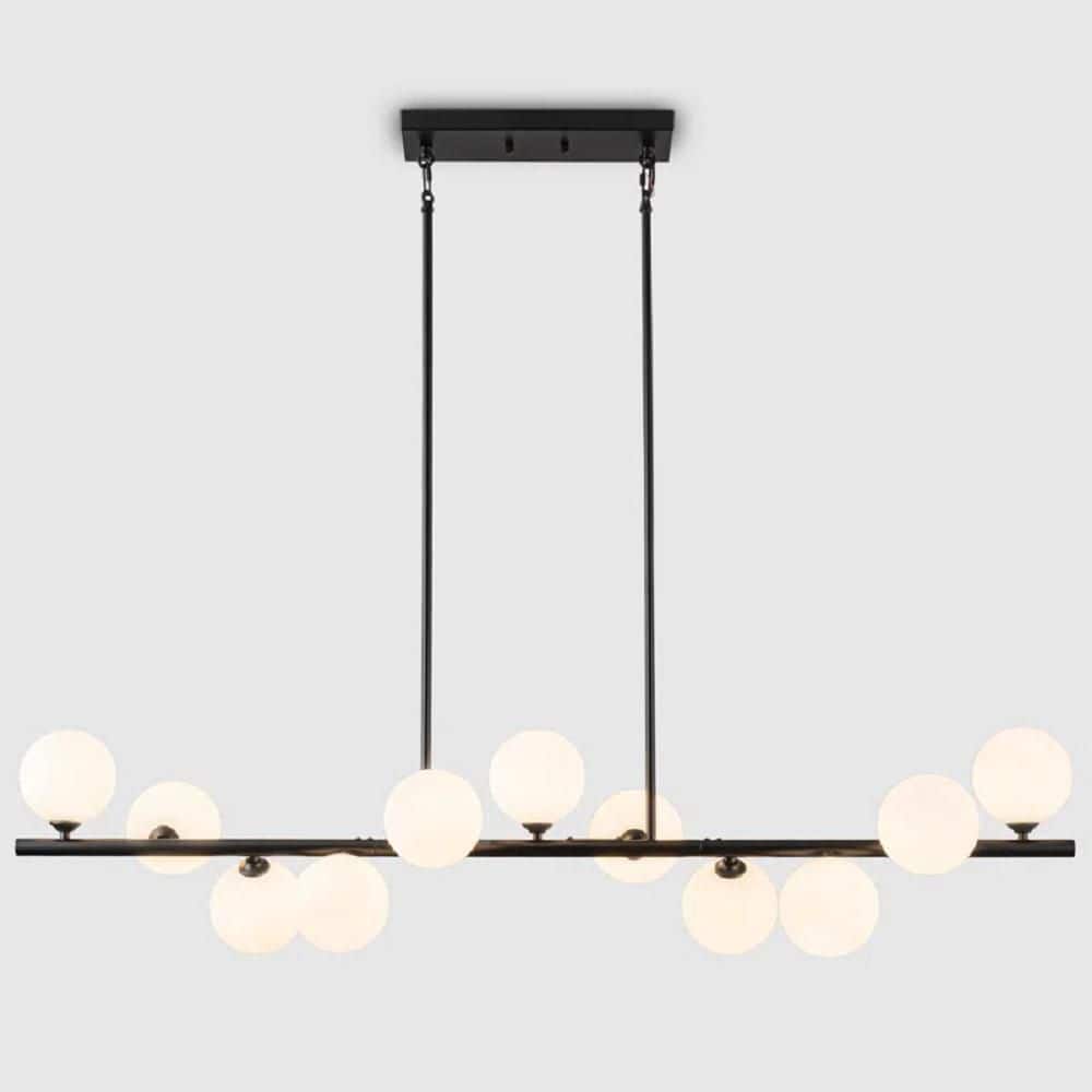 11-Light Dimmable Kitchen Island Chandelier White Bubble Chandelier Sphere 