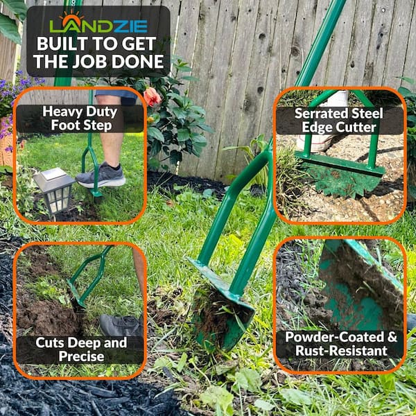 Manual Lawn Edger, Half Moon Grass Edger With T-style Long Handle Landscaping Step Edging Tool For Sidewalk Driveway Flower Beds