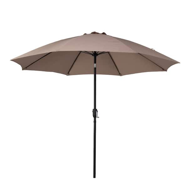 Unbranded 10 ft. Fiber Glass Auto Tilt Market Umbrella Beige