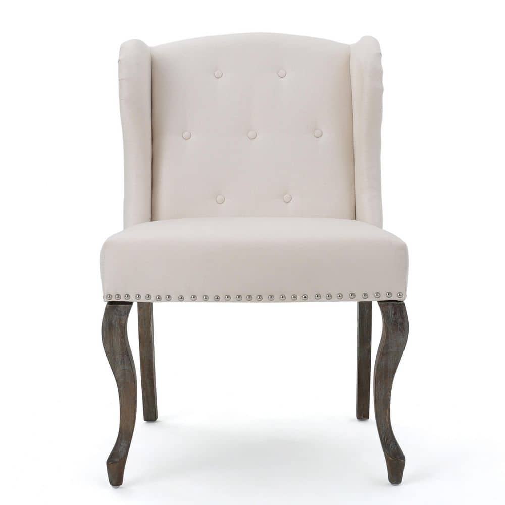 Outdoor Accent Chair with Nailhead Trim and Button-Tufted Waffle Stitch-Ele