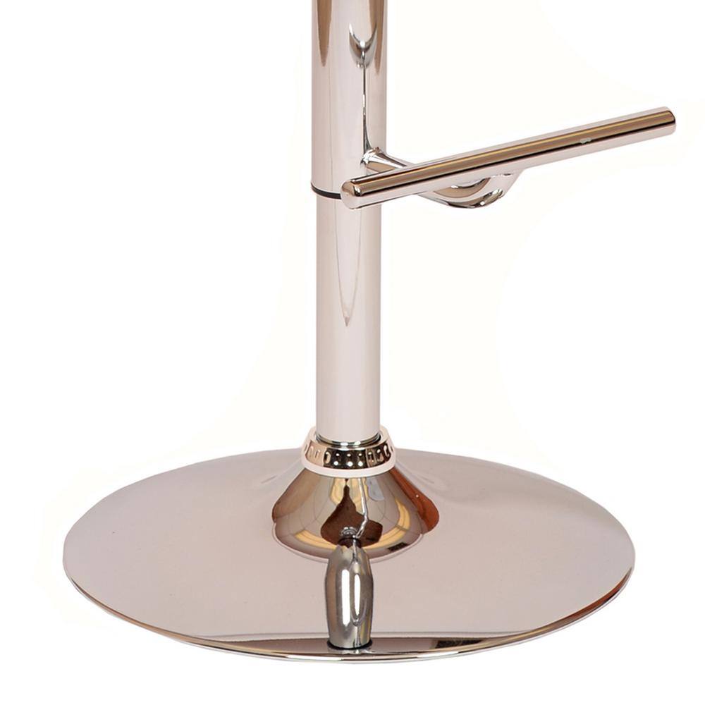 Contemporary Black Leather Adjustable Swivel Barstool with Walnut Accents