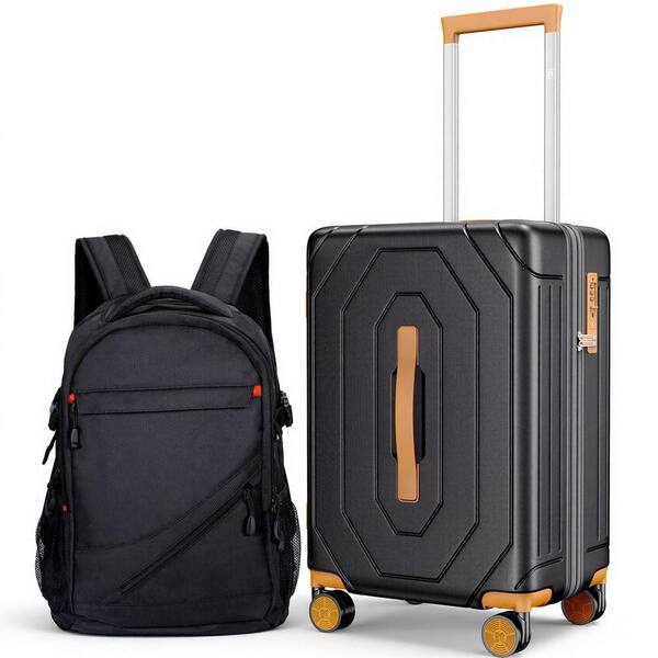 HONGGE 2-Piece Hardside Luggage Set and Backpack Set, with TSA