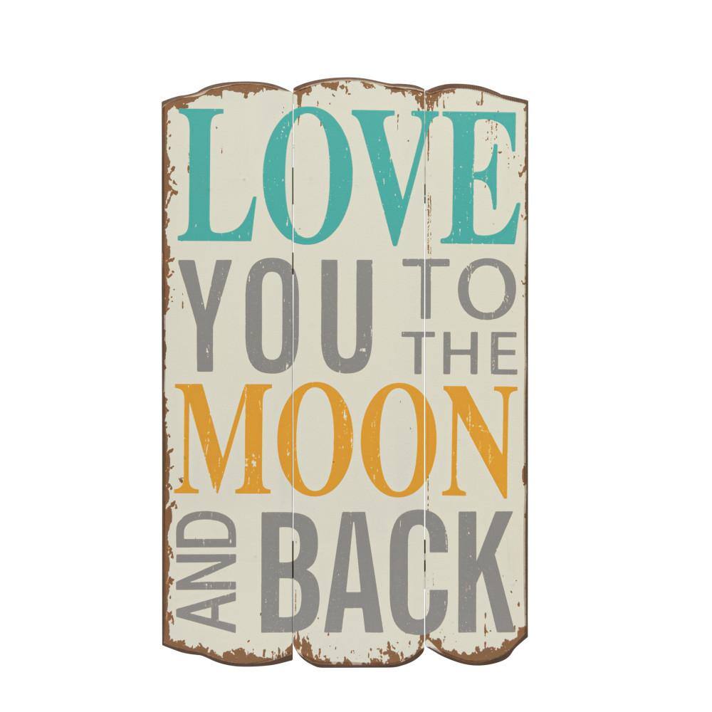 Distressed Wood 'Love You to the Moon' Wall Sign