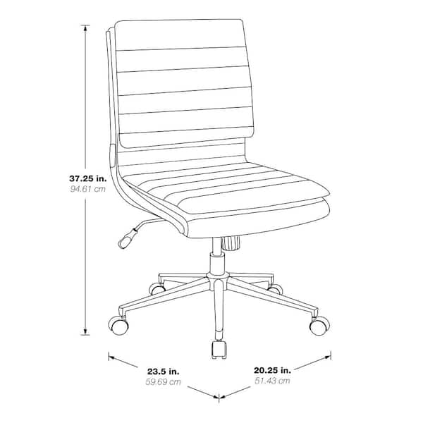 OUTMASTER 360° Office Desk Chair,PU Adjustable Rolling Task Chair with  Backrest for Barber,Office,Home, Computer,360° Swivel,Armless (Black)