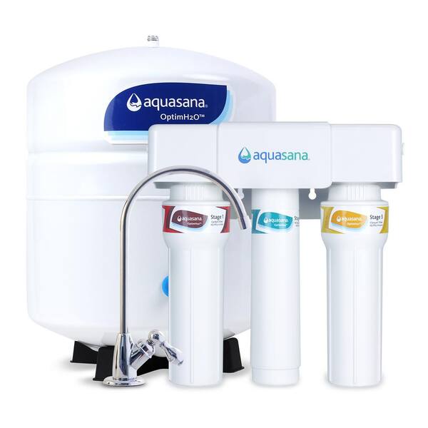 Aquasana OptimH2O Reverse Osmosis Claryum Under-Counter Water Filtration System with Chrome Finish Faucet