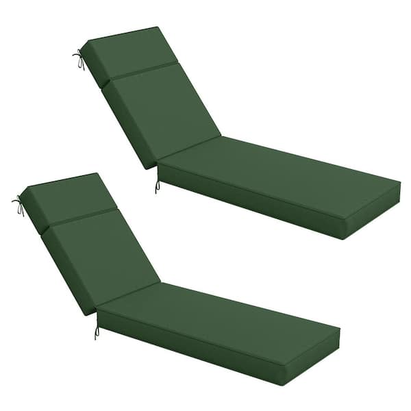 WNP 71 in. x 21 in. x 4 in. (2-Pack) Outdoor Water-Resistant Replacement Chaise Lounge Seat Cushion Green