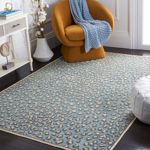 Paradise Cream/Spruce Doormat 3 ft. x 4 ft. Border Area Rug
