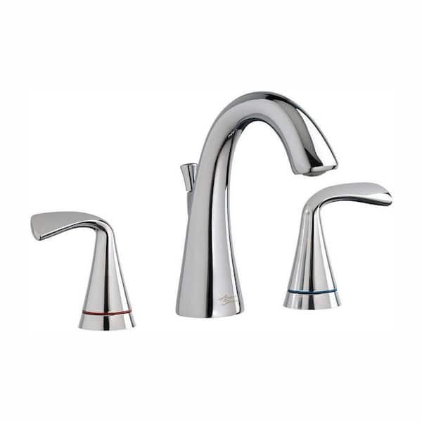 American Standard Fluent 8 in. Widespread Bathroom Faucet with Speed Connect Drain and Color Indicator in Polished Chrome