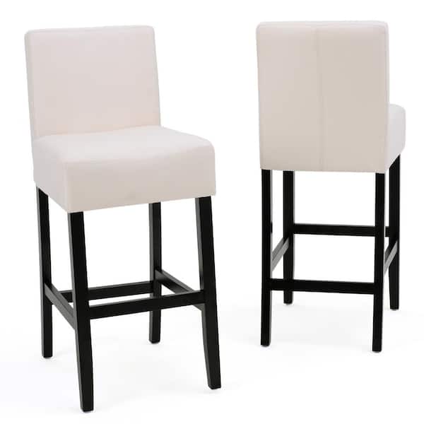 Noble House Lopez 17.25 in. Beige Counter Stools (Set of 2)