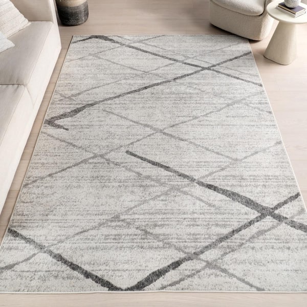nuLOOM Thigpen Contemporary Stripes Gray 7 ft. x 9 ft. Area Rug