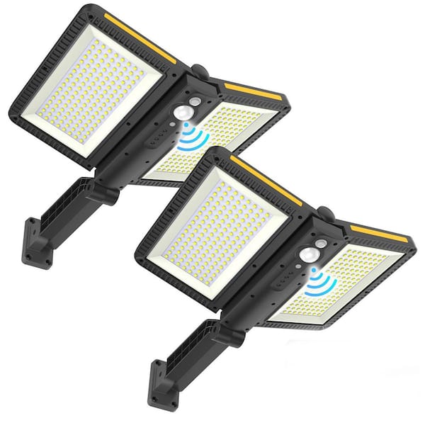 6000 Lumen 218LEDs High Brightness LED Motion Sensor Solar Flood Light Outdoor IP65 Waterproof 5-Modes