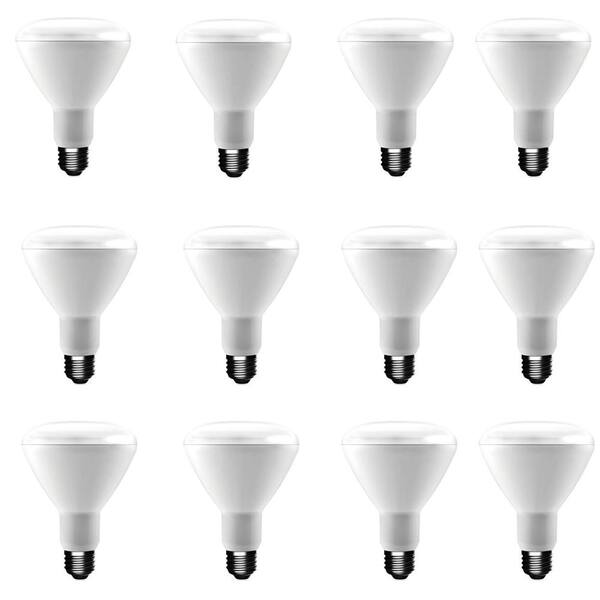 65-Watt Equivalent BR30 Dimmable CEC LED Light Bulb Bright White (12 ...