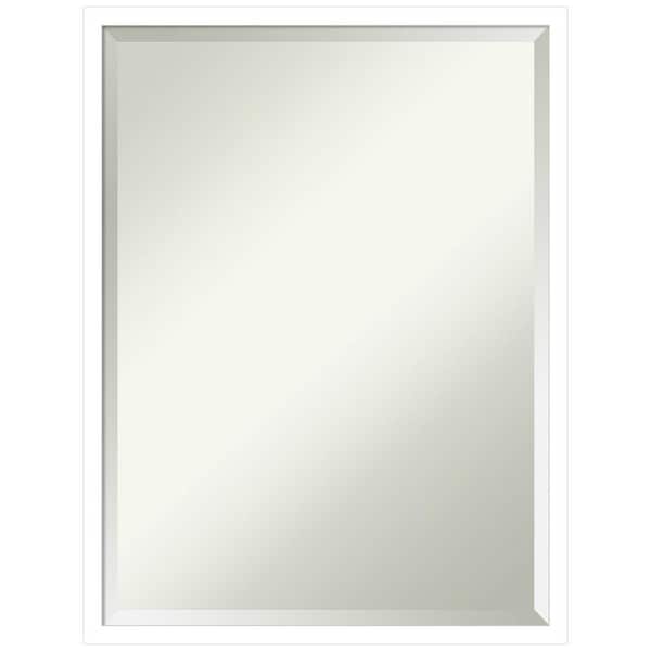 Amanti Art Medium Rectangle Matte Grey Beveled Glass Modern Mirror (25 in. H x 19 in. W)