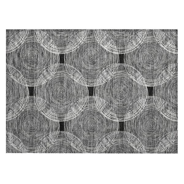 Chantille Machine Washable Indoor/Outdoor Abstract ACN2534 Black 2 ft. x 3 ft. Accent Rug