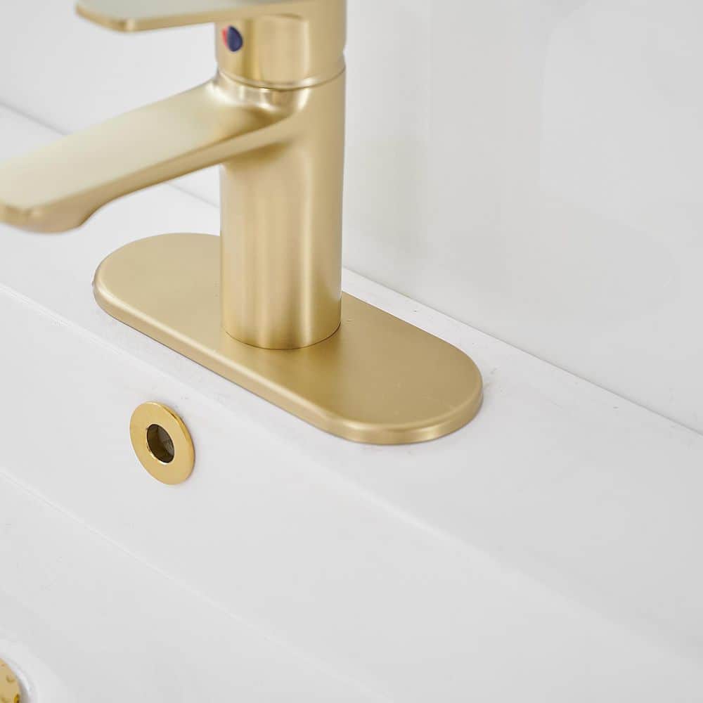 Brushed Gold Stainless Steel Single Handle Bathroom Faucet