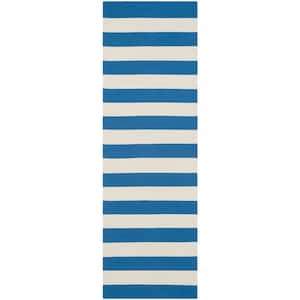 Montauk Blue/Ivory 2 ft. x 6 ft. Striped Runner Rug