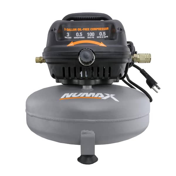 3 Gal. Portable Electric Pancake Air Compressor with 2-in-1 Nailer/Stapler, Hose Inflation Kit and Fasteners (400-Count)