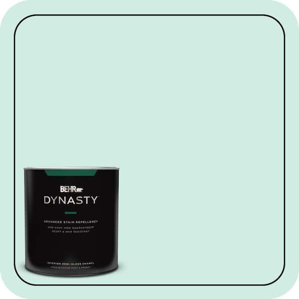 BEHR DYNASTY 1 qt. Home Decorators Collection #HDC-MD-19 Soft Mint Semi-Gloss Enamel Interior Stain-Blocking Paint & Primer