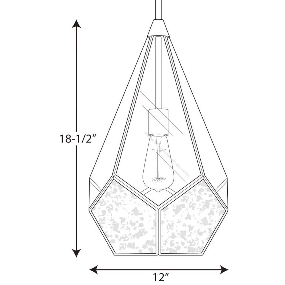 Cinq Geometric Glass Pendant Light in Antique Bronze
