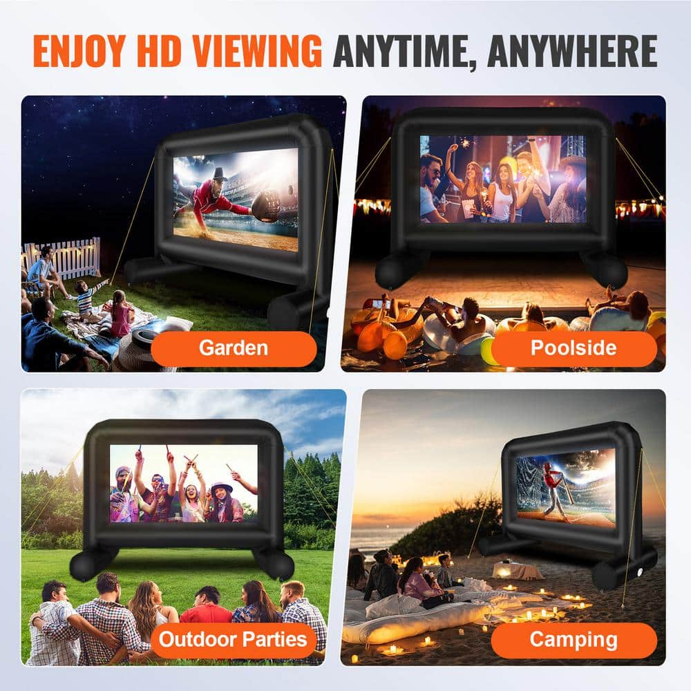 VEVOR 14 FT Black Inflatable Outdoor Movie Screen