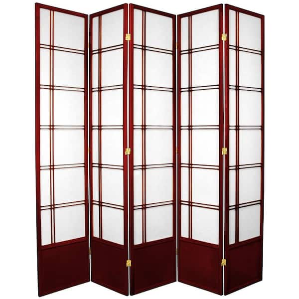 7 ft. Rosewood 5-Panel Room Divider