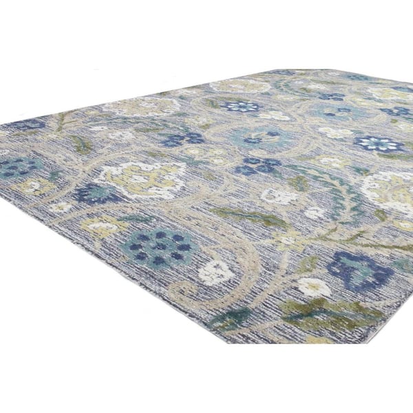 Verona Slate 8 ft. x 10 ft. (7'6" x 9'6") Geometric Transitional Area Rug