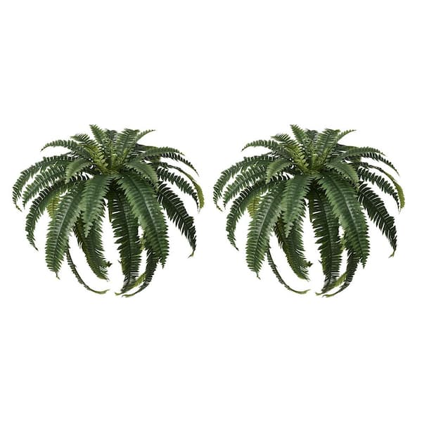 48 in. Artificial Boston Fern, Faux Silk Plant Fake Plants for Home Office Decor Indoor/Outdoor (Set of 2)