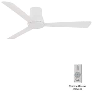 Simple Flush 52 in. Indoor/Outdoor Flat White Standard Ceiling Fan with Remote Included