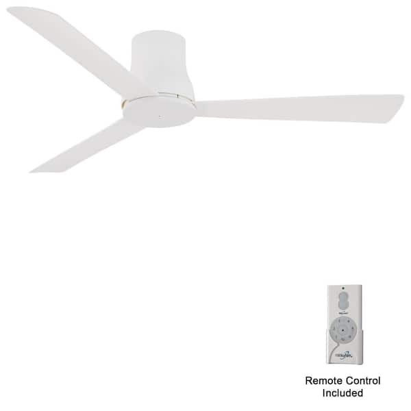 Simple Flush 52 in. Indoor/Outdoor Flat White Standard Ceiling Fan with Remote Included