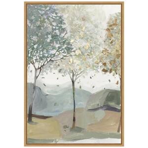 "Breezy Landscape Trees III" by Allison Pearce 1-Piece Floater Frame Canvas Transfer Nature Art Print 23 in. x 16 in.