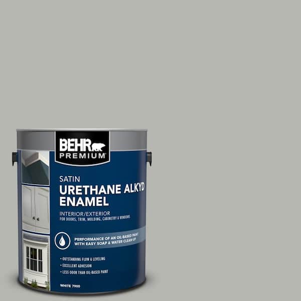 BEHR PREMIUM 1 gal. Home Decorators Collection #HDC-MD-26 Sonic Silver Urethane Alkyd Satin Enamel Interior/Exterior Paint