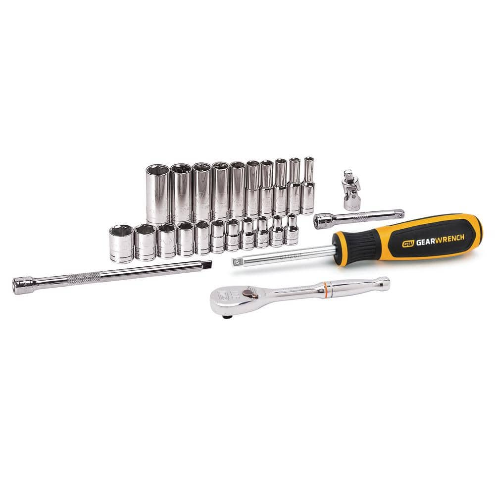 UPC 099575803123 product image for 1/4 in. Drive SAE Ratchet and Standard/Deep Socket Set with Storage Case (26-Pie | upcitemdb.com