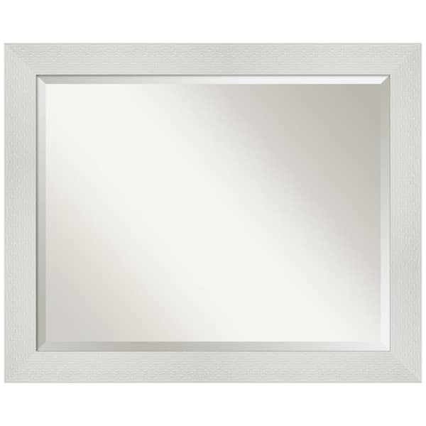 Amanti Art Mosaic White 32.5 in. H x 26.5 in. W Framed Wall Mirror