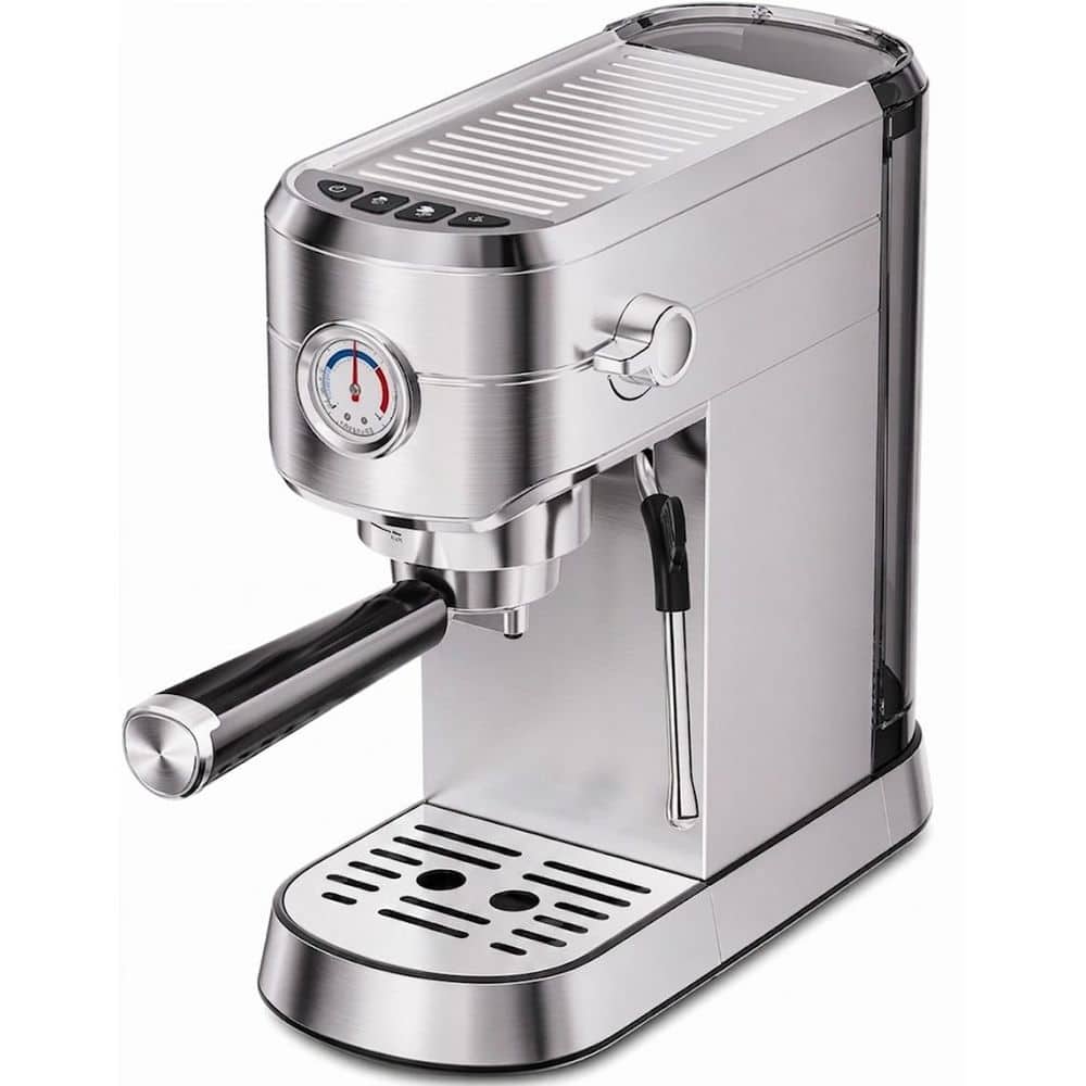 LAIFUCAM Stainless Steel Espresso Coffee Machine with Milk Frother, 20 Bar Pump, Compact, Semi-Automatic, Home Use