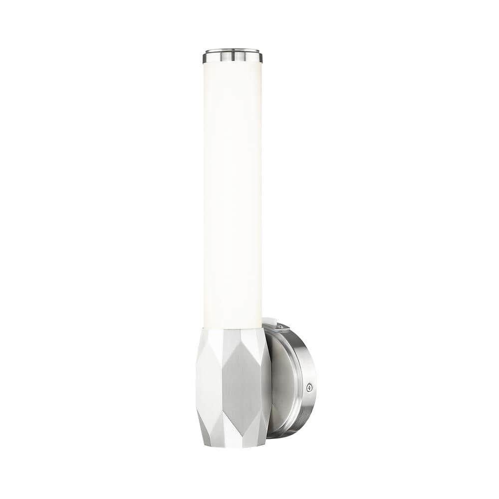 Cooper 4.75 in. 1-Light Brushed Nickel Integrated LED Wall Sconce with Fros