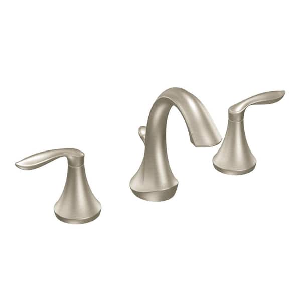 Eva 8 in. Widespread 2-Handle High-Arc Bathroom Faucet in Brushed Nickel