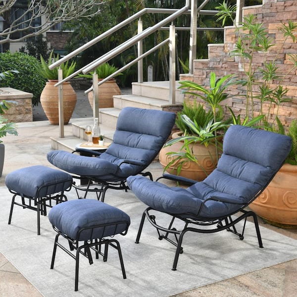 Metal outdoor rocking chairs with cushions hot sale