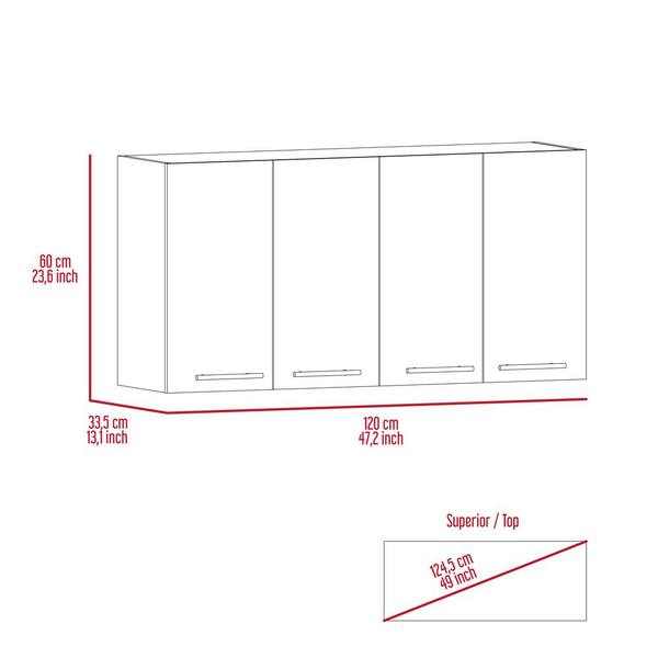 Aoibox 13.1-in W x 47.2-in D x 23.6-in H Particle Board Ready to Assemble Upper Wall Mounted Double Kitchen Cabinet in Black
