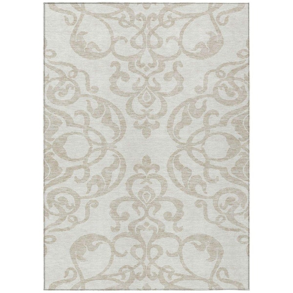 Chantille Machine Washable Indoor/Outdoor Abstract ACN973 Ivory 3 ft. x 5 ft. Area Rug