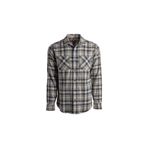 Woodfort Men's L Eclipse Littleton Plaid Flex Flannel Button Down Work Shirt
