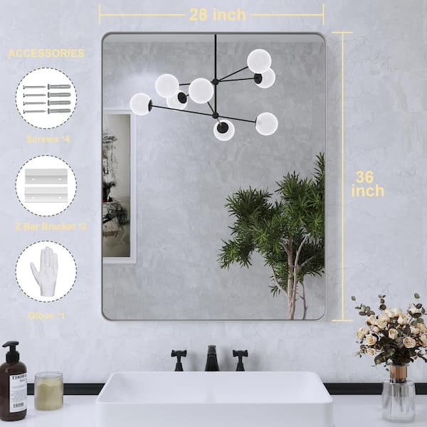 Brushed nickel bathroom mirror online