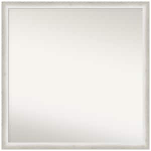 2-Tone Silver 28.25 in. x 28.25 in. Non-Beveled Modern Square Wood Framed Wall Mirror in Silver